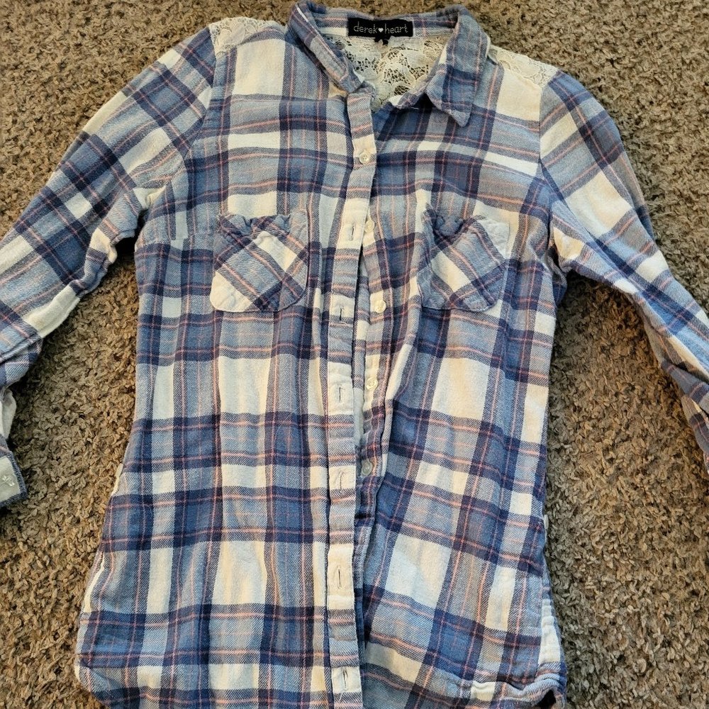 Derek heart plaid shirt